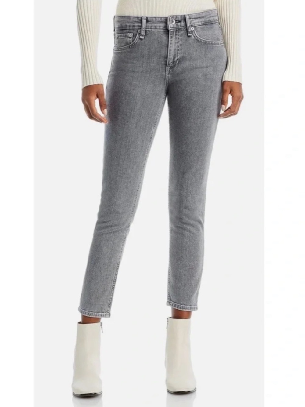 NWOT Rag & Bone Cate Mid-Rise Ankle Skinny Jean Colby Grey Denim Women’s Size 30